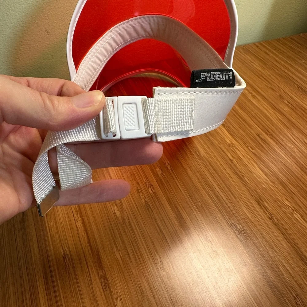 Red and White Visor Hat